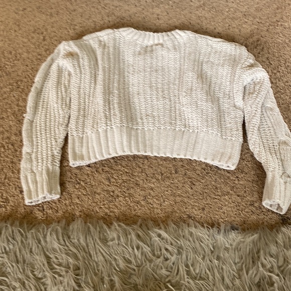 Super soft white sweater, patterned, size small, brand is Proof Apparel. - Picture 2 of 3